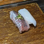 Tsukiji Sushichou - アジ、タコ 各¥165