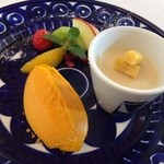 リストランテ・マッサ - 安納芋のパンナコッタ、マンゴーノジェラート