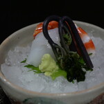 御懐石 志ら玉 - 向付（墨イカと車海老）