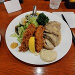 レストラン カタヤマ - 牡蠣バター焼き定食(2860円)+カキフライ2個(880円)