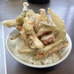 いずみ食堂 - 小ライス追加で自作ミニ天丼