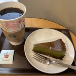 スターバックスコーヒー - ドリップコーヒーホットGrande＋宇治抹茶チーズケーキ