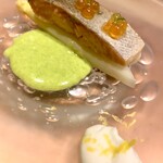 束ね重ね - サクラマスの燻製　クレソンソース