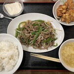 中華料理 唐韻 - 中華セット　青椒肉絲