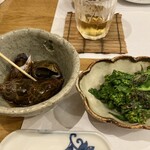 喬司 - 梅貝の旨煮、菜の花の炙り