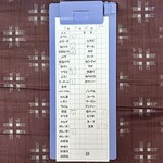 ありい亭 - 伝票