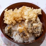 うを徳 - 2024.3 春の珍味天丼（水蛸の卵、赤貝の肝）