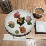 田中田式海鮮食堂 魚忠 - 刺身おまかせ4点盛り　1,280円