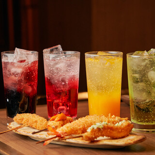 Enjoy [combination with Fried Skewers] with sake and a wide variety of alcoholic beverages