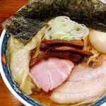 奈つやの中華そば - 奈つやのもちもち雲呑味玉中華そば 1250円、海苔増し 100円