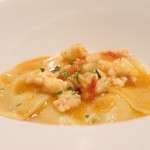 オステリア・オリエーラ - Feb, 2014 カスベと下仁田ネギのラビオリ　スカンピのソース