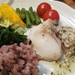 キッチン ブルー グローブ - 残り少ない、真タラのマリネ