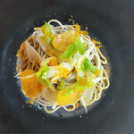 紬山荘 - レタス蕎麦