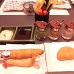 串揚げ串仙 - アスパラ肉巻き、海老、レンコン海老詰め