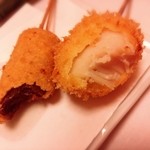 串揚げ串仙 - ピリ辛こんにゃく、ホタテ貝柱