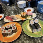 Kaisen Sushi Sushimatsu - 季節のランチ5種盛り　鉄火巻き　納豆巻き