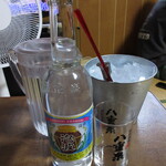 Izakaya Bambu - 泡波3合瓶(2000円)と水割りセット(500円)　(2024.3)