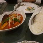 インド料理 ショナ・ルパ - ホットカレー海老とライス（１５００円＋４５０円）