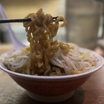 極太濁流ラーメン ら・けいこ - 汁なし(中盛) 1,000円 (豚バラ変更)