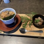 Ono No Hanare - 穴子と青さの茶碗蒸しと大村湾の茶ぶりの赤海鼠