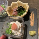 Ono No Hanare - お刺身の盛り合せ　長崎の鯖の胡麻鯖、北海道のたち