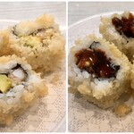 はま寿司 - 巻き物。個装の甘だれが付いてくる。