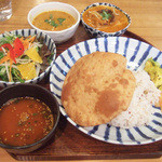 上亀 - 深川インド定食(1000円) メインのカレーはあさり