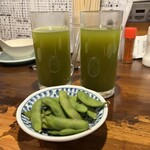 地魚屋台 浜ちゃん - 緑茶ハイ(ホット)＆枝豆