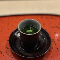 道後 海舟 - ①今治産天然鯛白子茶碗蒸し 瀬戸内産新物若芽の餡
