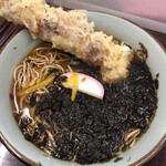 船堀そば 文殊 - 岩海苔とちくわ天