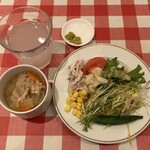 横濱大食堂 - サラダバー、柚子胡椒、スープバーの豚汁、ビネガードリンク