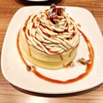 高倉町珈琲 - 栗のクリーム リコッタパンケーキ(ハーフサイズ)