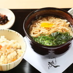 Kyouto Kamo Soba Semmon Ten Amane - 末廣定食（温蕎麦）