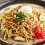 Yakisoba (stir-fried noodles) soft-boiled egg