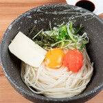 Goto udon with mentaiko, butter and kamatama