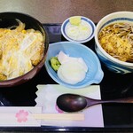 長寿庵 - カツ丼＆ミニ冷蕎麦（ぶっかけ）1,200円