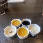 Wagyuu Sumibiyakiniku Aburien - デザートの杏仁豆腐、かぼちゃプリン、ミルクプリン、コーヒーゼリー