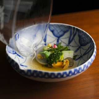 Minestrone with dozens of vegetables