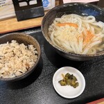 自家製手打 やおきうどん - かやくごはん定食