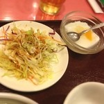 江南春 - サラダ、杏仁豆腐