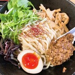 担々麺の店 まるたん。 - つけ麺担々　2辛　焦がしネギ（しらが）トッピング