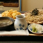 Nampo Ryuute Uchi Soba Soushuu - ランチ桜海老かき揚げ天ざる ¥1200