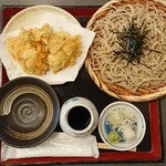 Nampo Ryuute Uchi Soba Soushuu - ランチ桜海老かき揚げ天ざる ¥1200