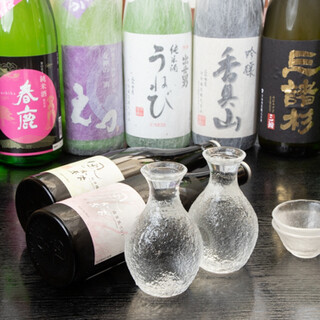 More than 20 types of local sake are always available ◎Beer is served in Kamiwa