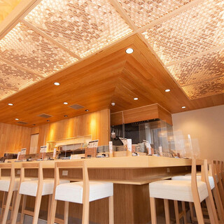 Enjoy your meal in a cozy space filled with the warmth of wood.