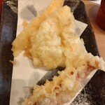 天ぷらとワイン 小島 - 海老2本、鶏天、金目鯛天ぷら