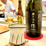 鮨おばな - 珍味には 初めて飲む作のプレミアムシリーズ、槐山ー滴水　純米大吟醸