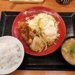 かつや - ホル玉とロースカツの合盛定食