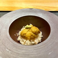 まとい 銀座 - ⑥鮨（小丼）毛蟹・雲丹