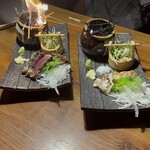 慶次 - かつお藁焼き　　鯛の藁焼き